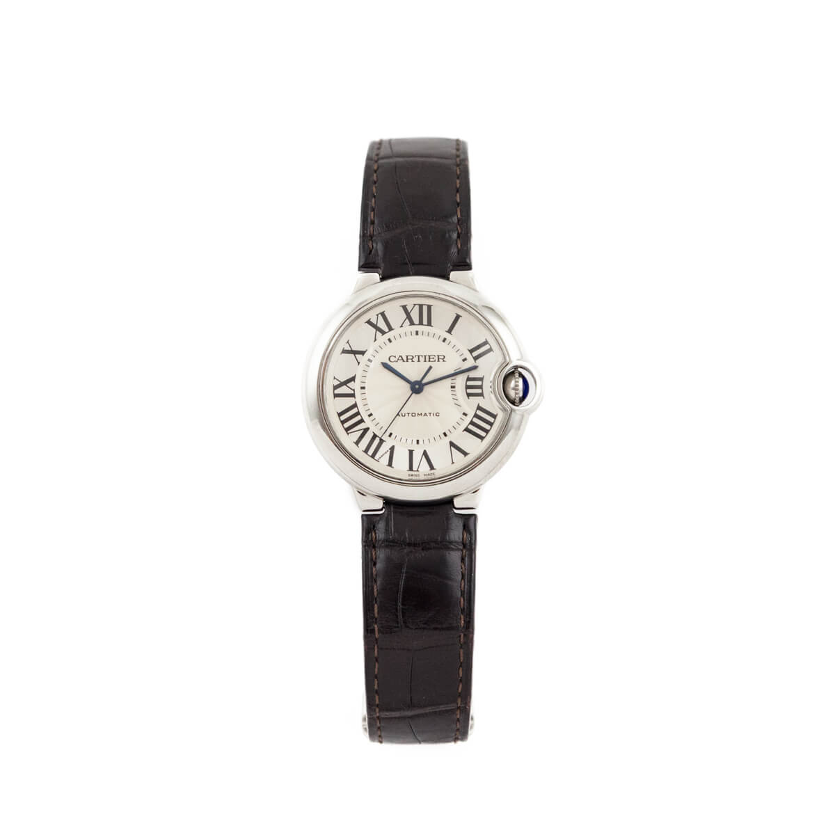 Cartier Crocodile Stainless Steel 36mm Ballon Bleu De Cartier Automatic Watch - Love that Bag etc - Preowned Authentic Designer Handbags Preloved Fashions