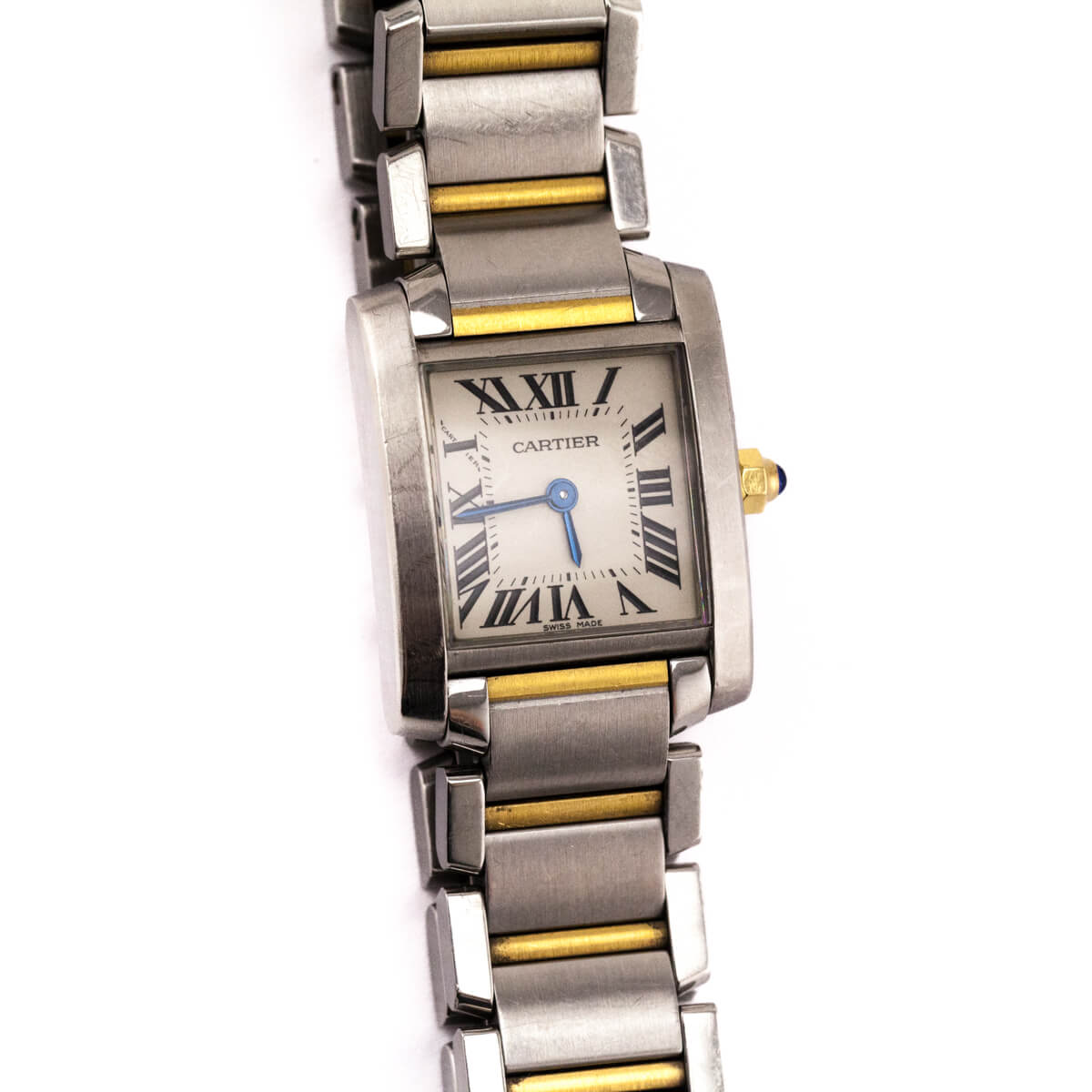 Cartier Stainless Steel 18K Gold Tank Francaise Watch - Love that Bag etc - Preowned Authentic Designer Handbags Preloved Fashions