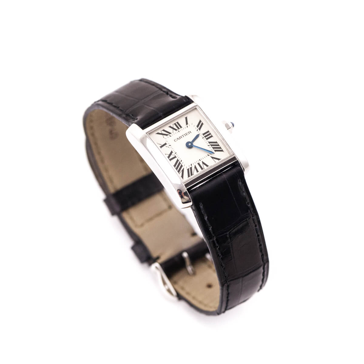 Cartier White Gold Tank Francaise 2403 Watch - Love that Bag etc - Preowned Authentic Designer Handbags Preloved Fashions