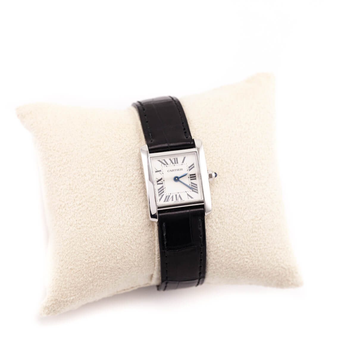 Cartier White Gold Tank Francaise 2403 Watch - Love that Bag etc - Preowned Authentic Designer Handbags Preloved Fashions