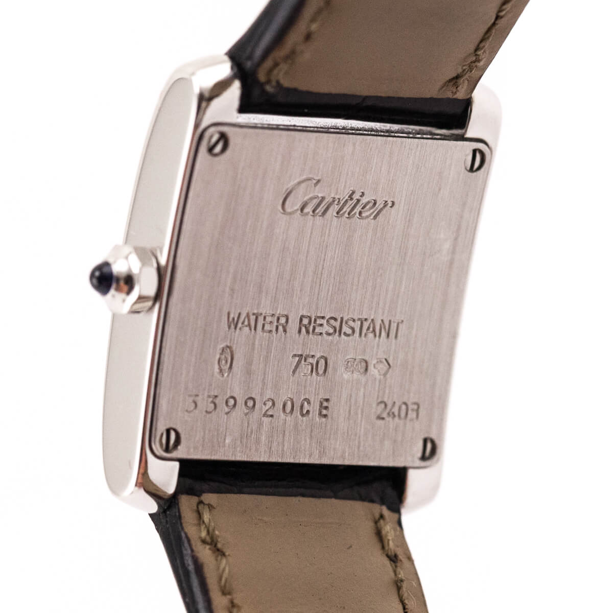 Cartier White Gold Tank Francaise 2403 Watch - Love that Bag etc - Preowned Authentic Designer Handbags Preloved Fashions