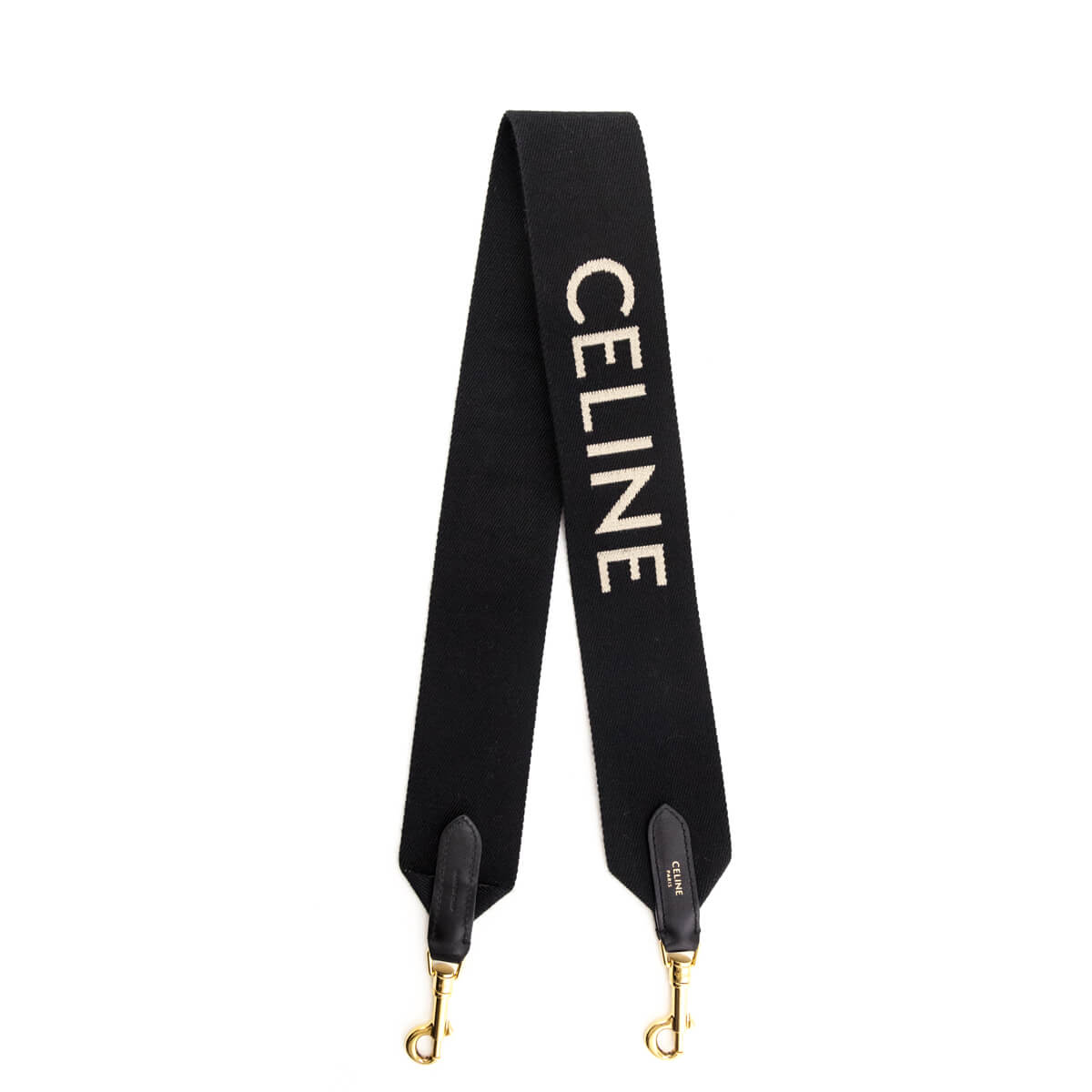 Celine Black Beige Jacquard Wool Logo Bag Strap - Love that Bag etc - Preowned Authentic Designer Handbags Preloved Fashions