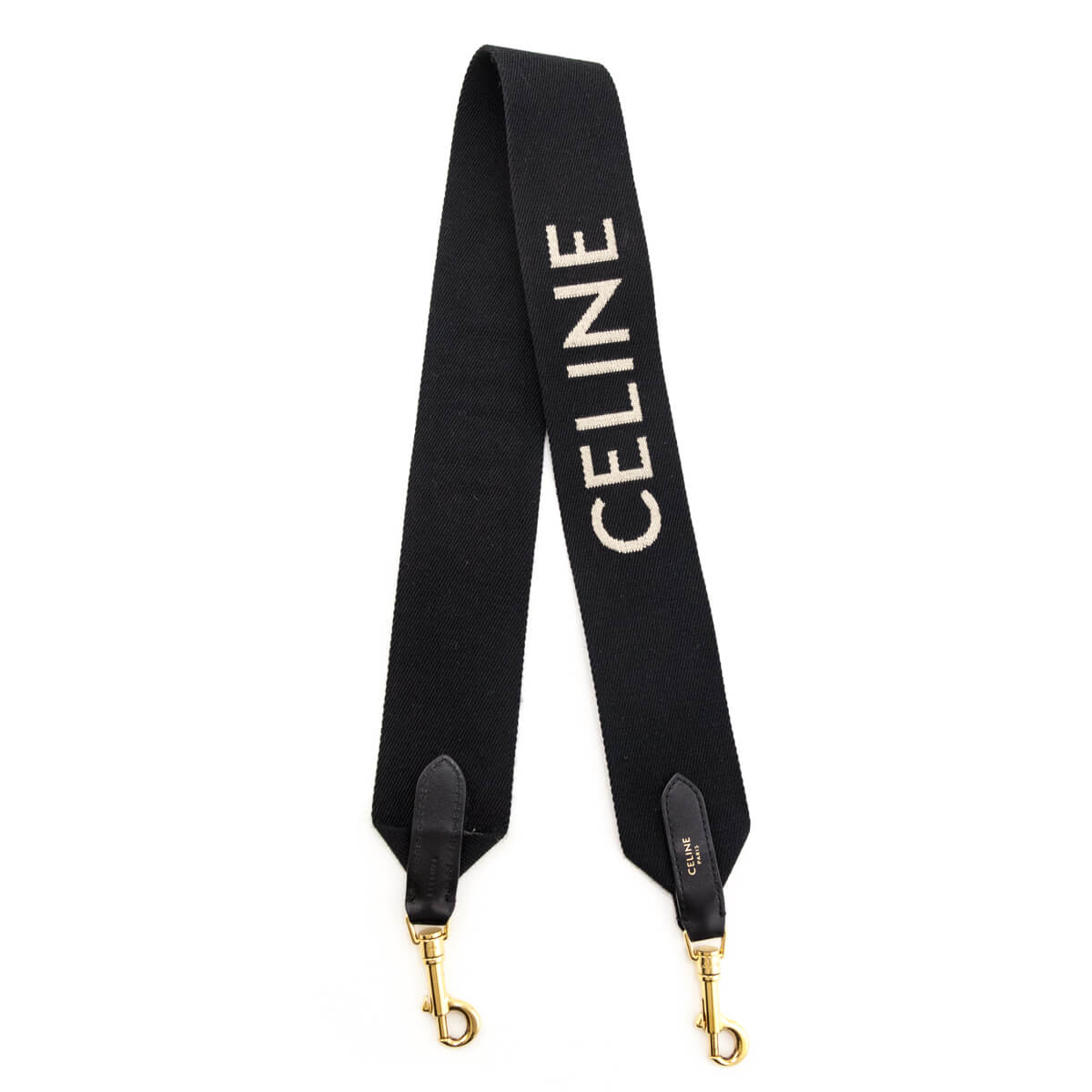 Celine Black Beige Jacquard Wool Logo Bag Strap - Love that Bag etc - Preowned Authentic Designer Handbags Preloved Fashions