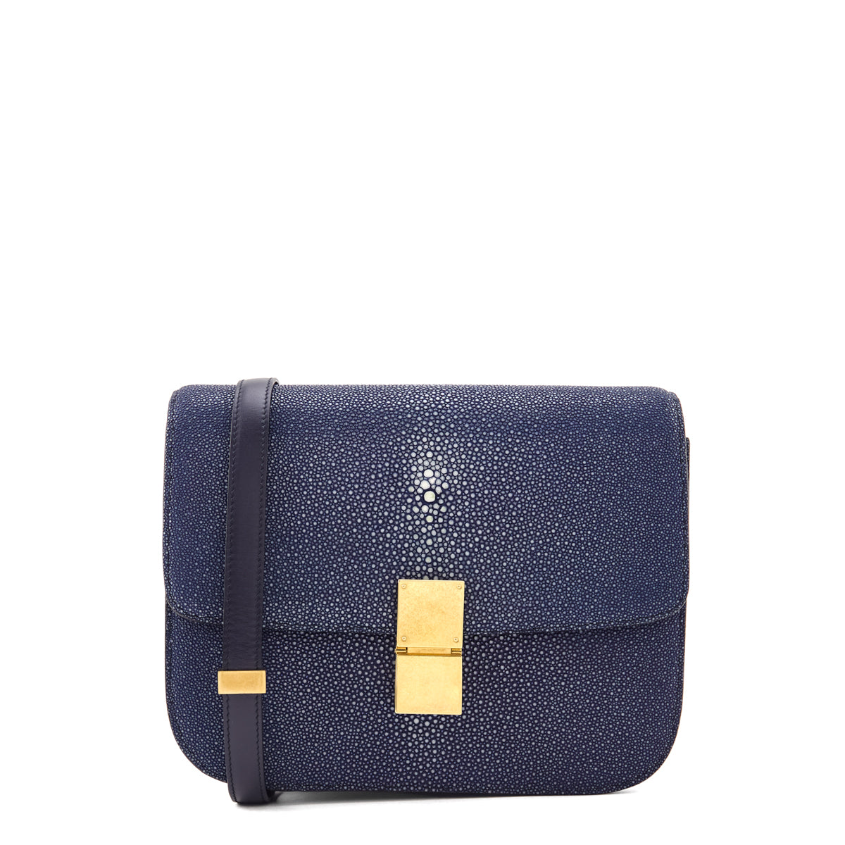 Celine Blue Stingray Medium Classic Box Flap Bag - Love that Bag etc - Preowned Authentic Designer Handbags Preloved Fashions
