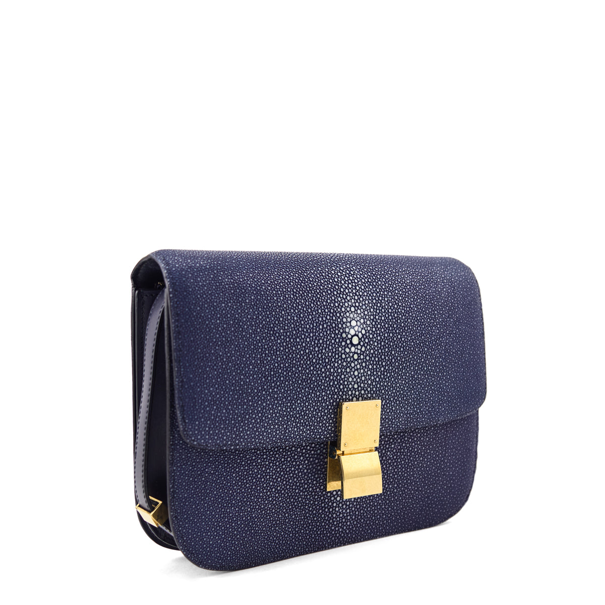 Celine Blue Stingray Medium Classic Box Flap Bag - Love that Bag etc - Preowned Authentic Designer Handbags Preloved Fashions