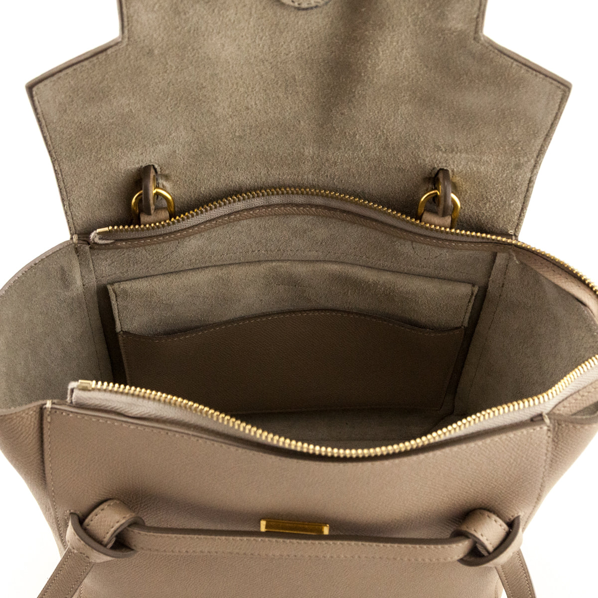 Celine Light Taupe Grained Calfskin Micro Belt Bag - Love that Bag etc - Preowned Authentic Designer Handbags Preloved Fashions