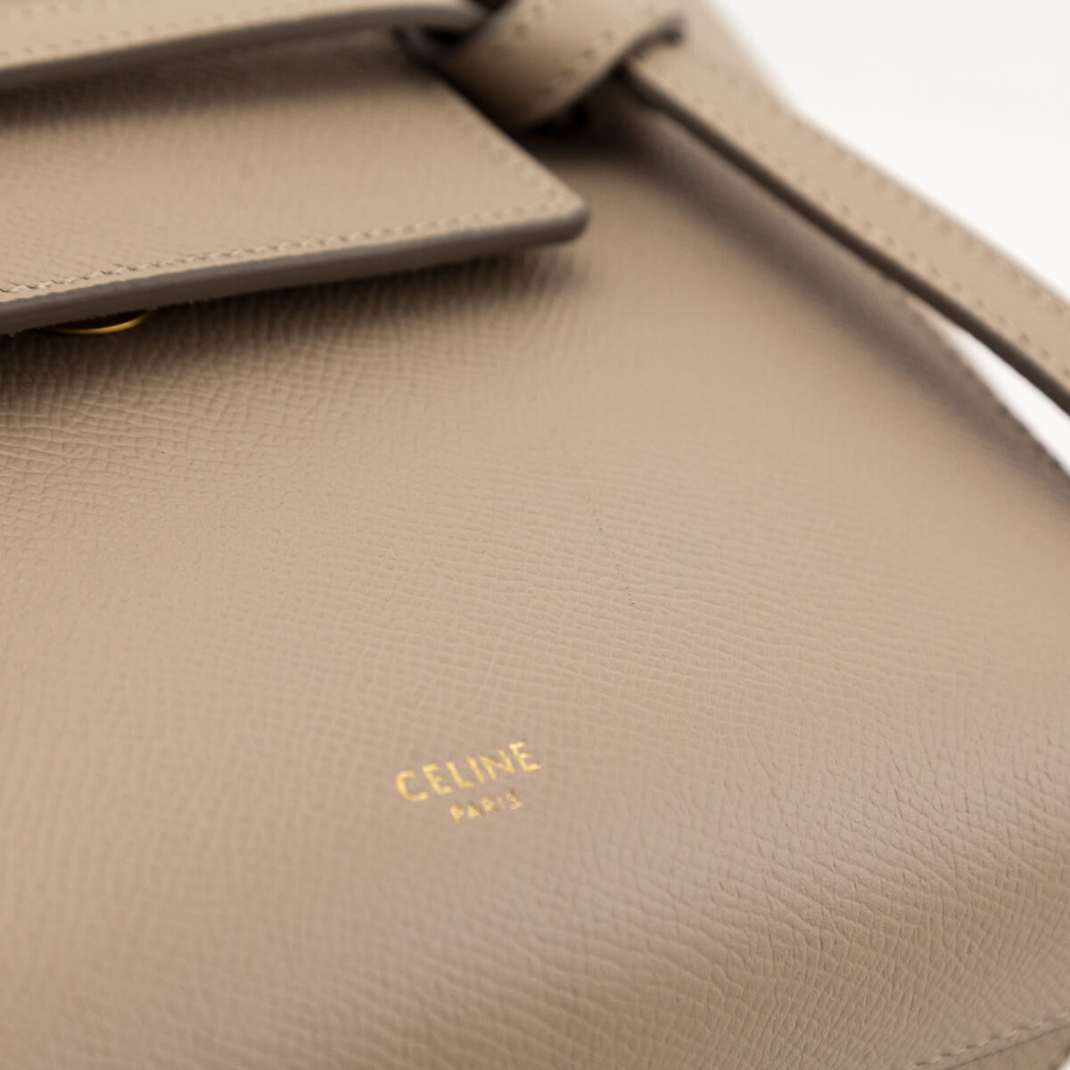 Celine Light Taupe Grained Calfskin Nano Belt Bag - Love that Bag etc - Preowned Authentic Designer Handbags Preloved Fashions