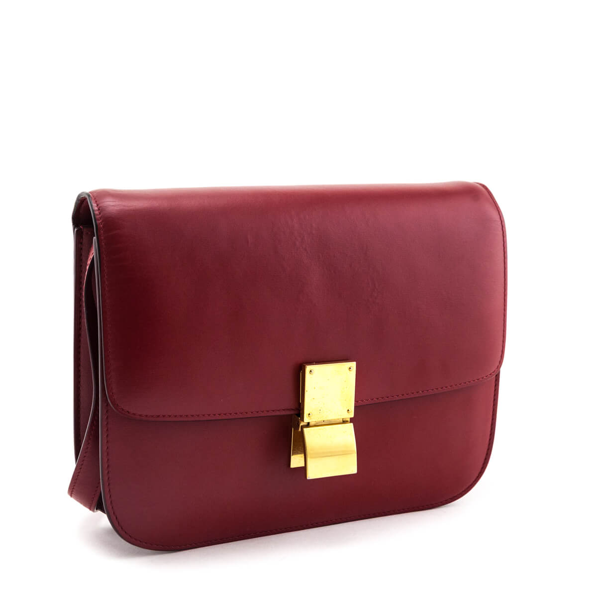 Celine Red Box Calfskin Medium Classic Box Flap Bag - Love that Bag etc - Preowned Authentic Designer Handbags Preloved Fashions
