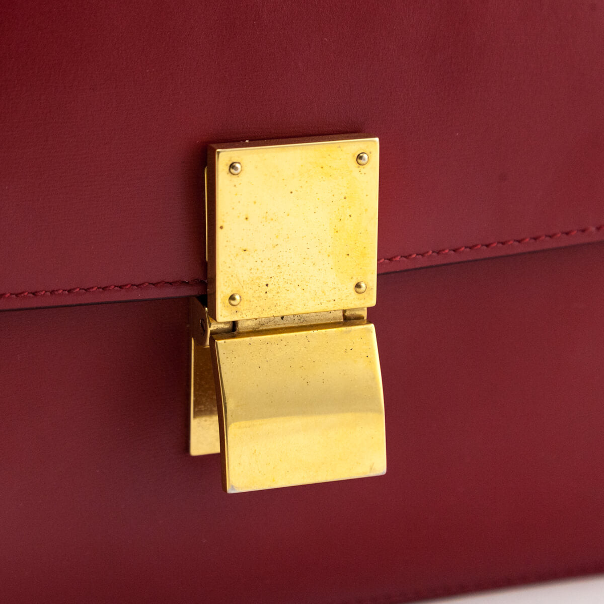 Celine Red Box Calfskin Medium Classic Box Flap Bag - Love that Bag etc - Preowned Authentic Designer Handbags Preloved Fashions