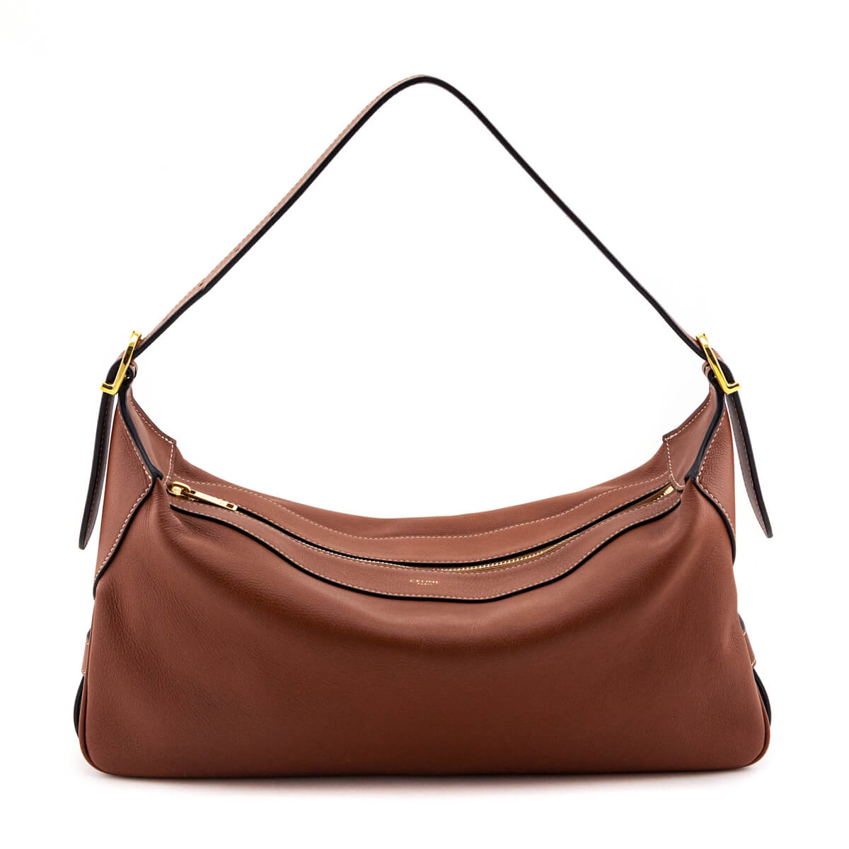 Celine Tan Supple Calfskin Medium Romy Shoulder Bag - Love that Bag etc - Preowned Authentic Designer Handbags Preloved Fashions