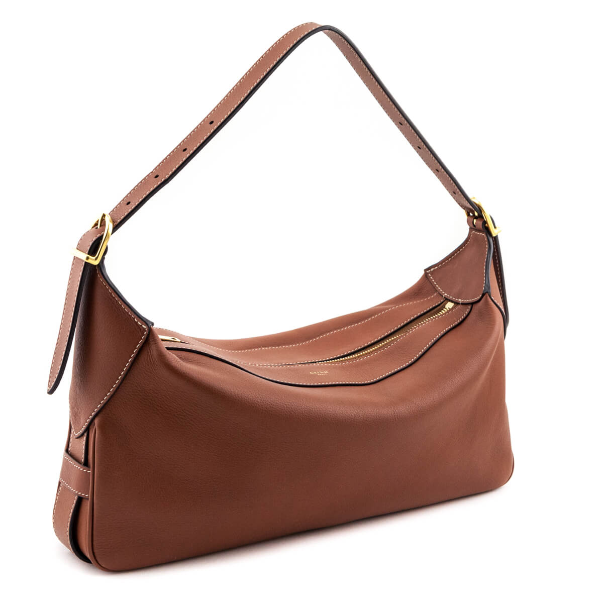 Celine Tan Supple Calfskin Medium Romy Shoulder Bag - Love that Bag etc - Preowned Authentic Designer Handbags Preloved Fashions
