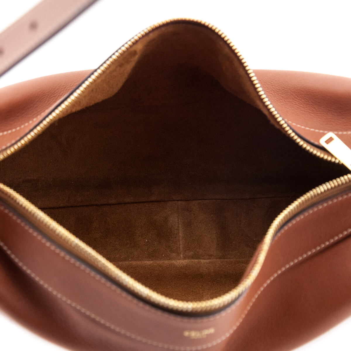 Celine Tan Supple Calfskin Medium Romy Shoulder Bag - Love that Bag etc - Preowned Authentic Designer Handbags Preloved Fashions