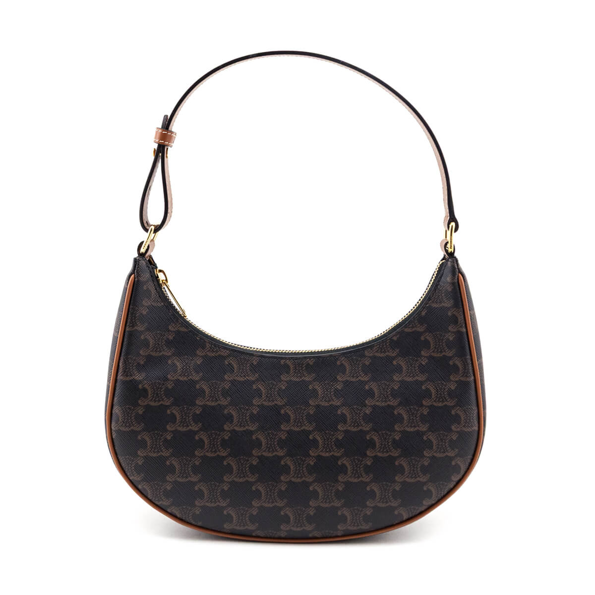 Celine Tan Triomphe Canvas Calfskin Ava Shoulder Bag - Love that Bag etc - Preowned Authentic Designer Handbags Preloved Fashions