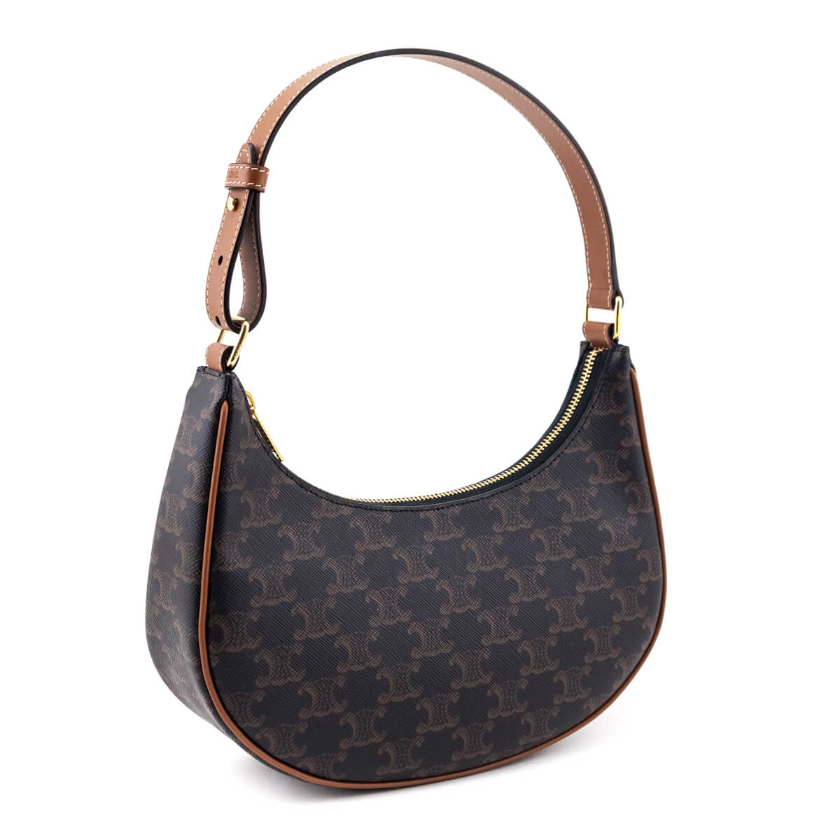 Celine Tan Triomphe Canvas Calfskin Ava Shoulder Bag - Love that Bag etc - Preowned Authentic Designer Handbags Preloved Fashions
