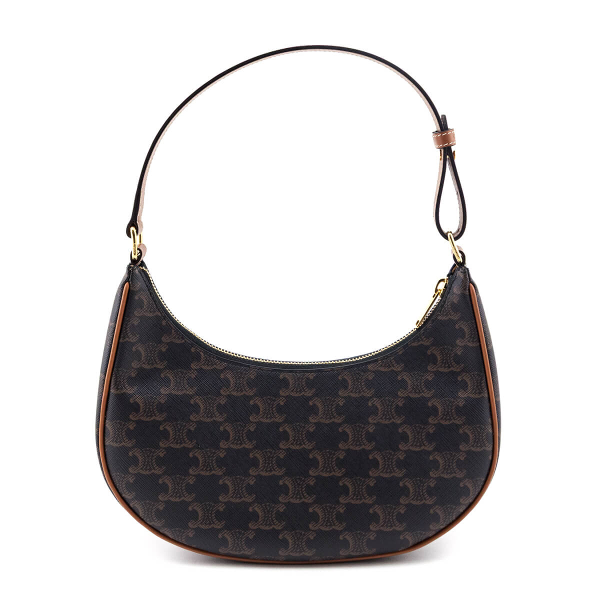 Celine Tan Triomphe Canvas Calfskin Ava Shoulder Bag - Love that Bag etc - Preowned Authentic Designer Handbags Preloved Fashions