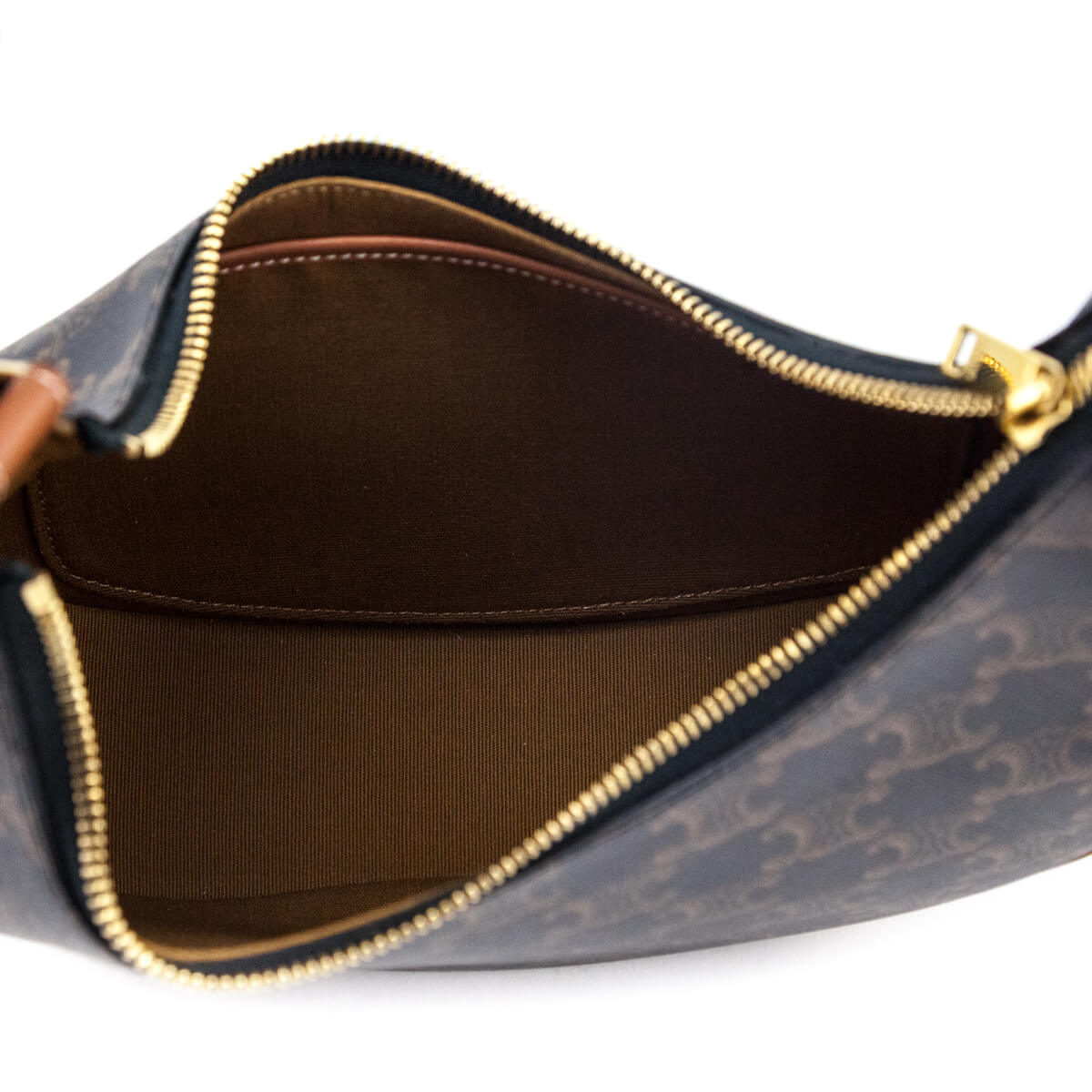 Celine Tan Triomphe Canvas Calfskin Ava Shoulder Bag - Love that Bag etc - Preowned Authentic Designer Handbags Preloved Fashions