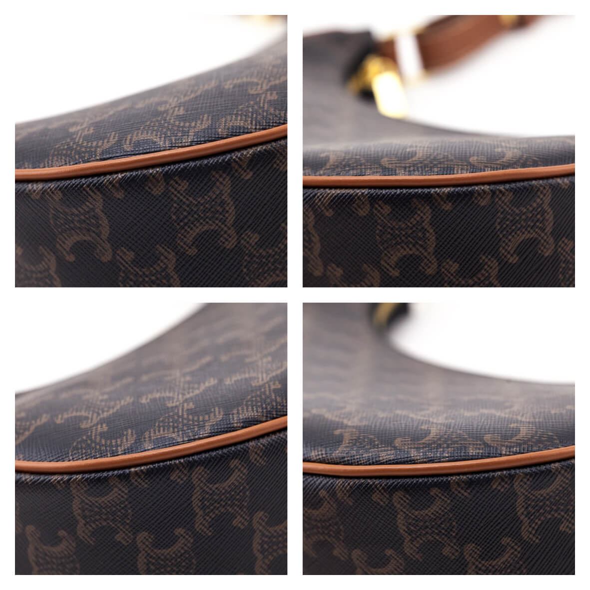 Celine Tan Triomphe Canvas Calfskin Ava Shoulder Bag - Love that Bag etc - Preowned Authentic Designer Handbags Preloved Fashions