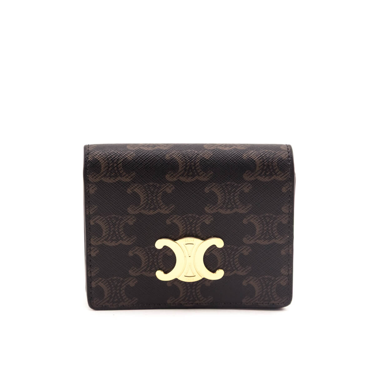 Celine Tan Triomphe Canvas Triomphe Flap Card Holder - Love that Bag etc - Preowned Authentic Designer Handbags Preloved Fashions