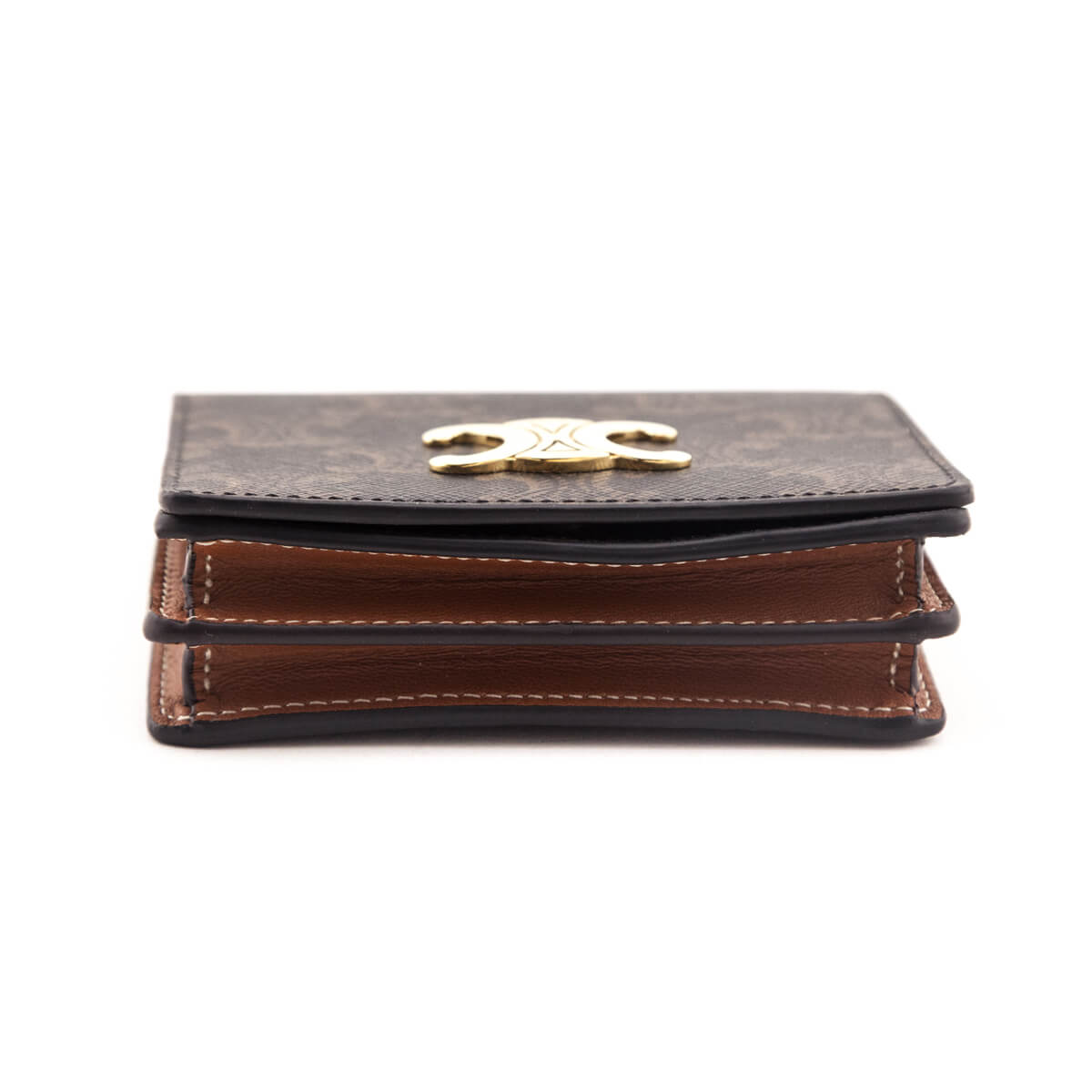 Celine Tan Triomphe Canvas Triomphe Flap Card Holder - Love that Bag etc - Preowned Authentic Designer Handbags Preloved Fashions