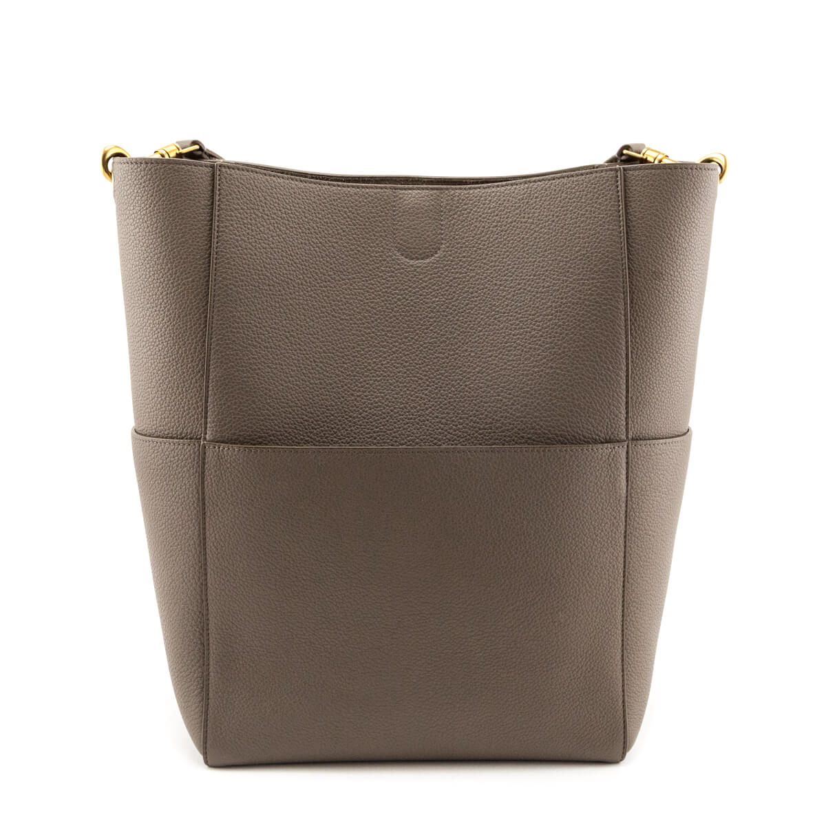 Celine Taupe Soft Grained Calfskin Sangle Bucket Bag - Love that Bag etc - Preowned Authentic Designer Handbags Preloved Fashions