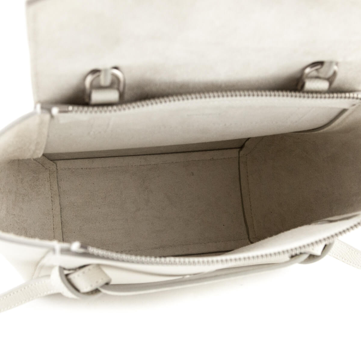 Celine White Grained Calfskin Nano Belt Bag - Love that Bag etc - Preowned Authentic Designer Handbags Preloved Fashions