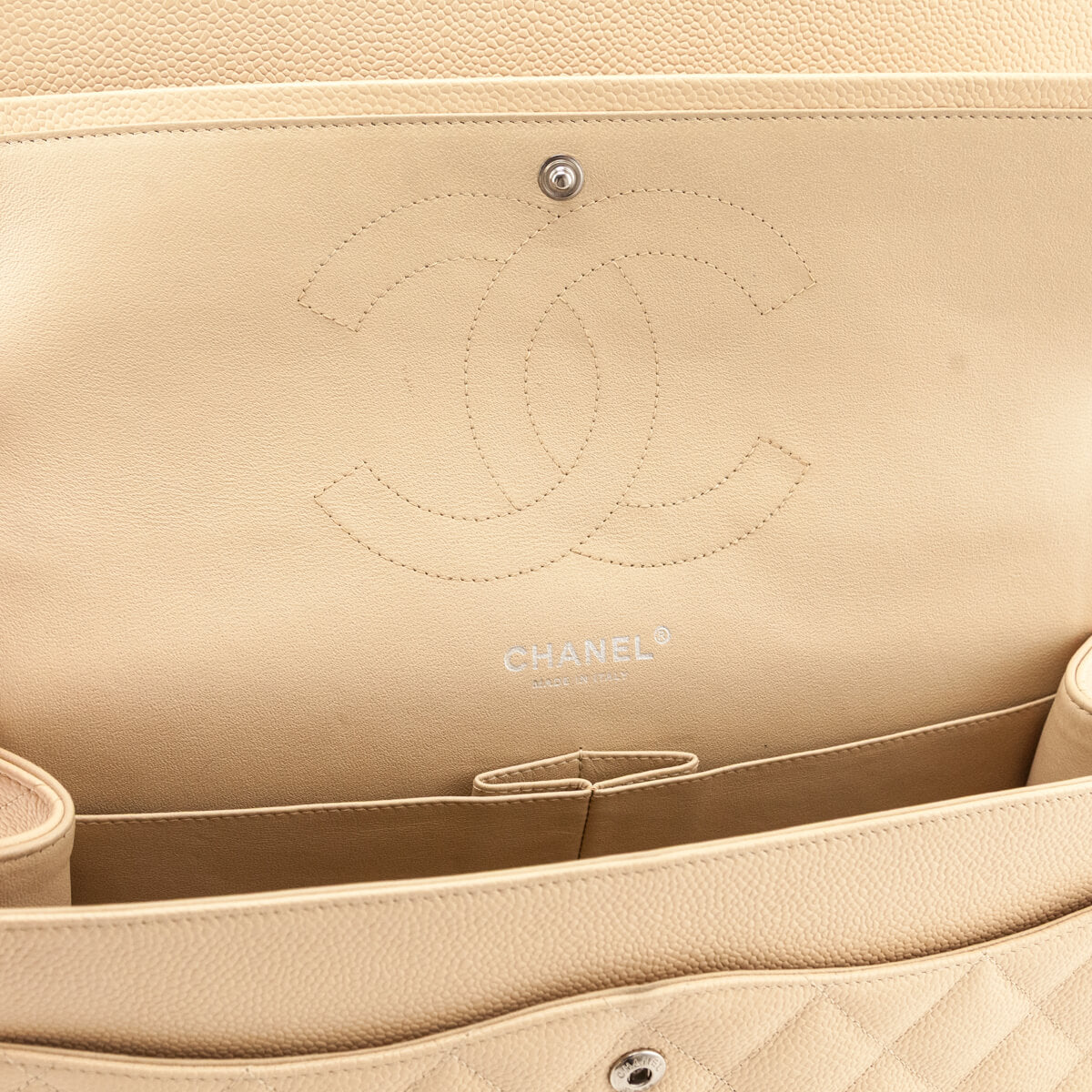 Chanel Beige Caviar Quilted Jumbo Double Flap - Love that Bag etc - Preowned Authentic Designer Handbags Preloved Fashions