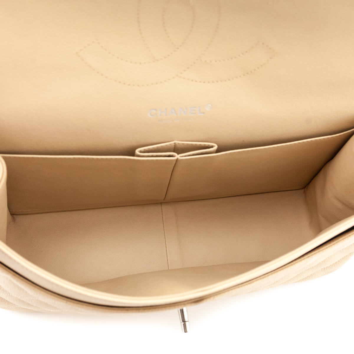 Chanel Beige Caviar Quilted Jumbo Double Flap - Love that Bag etc - Preowned Authentic Designer Handbags Preloved Fashions