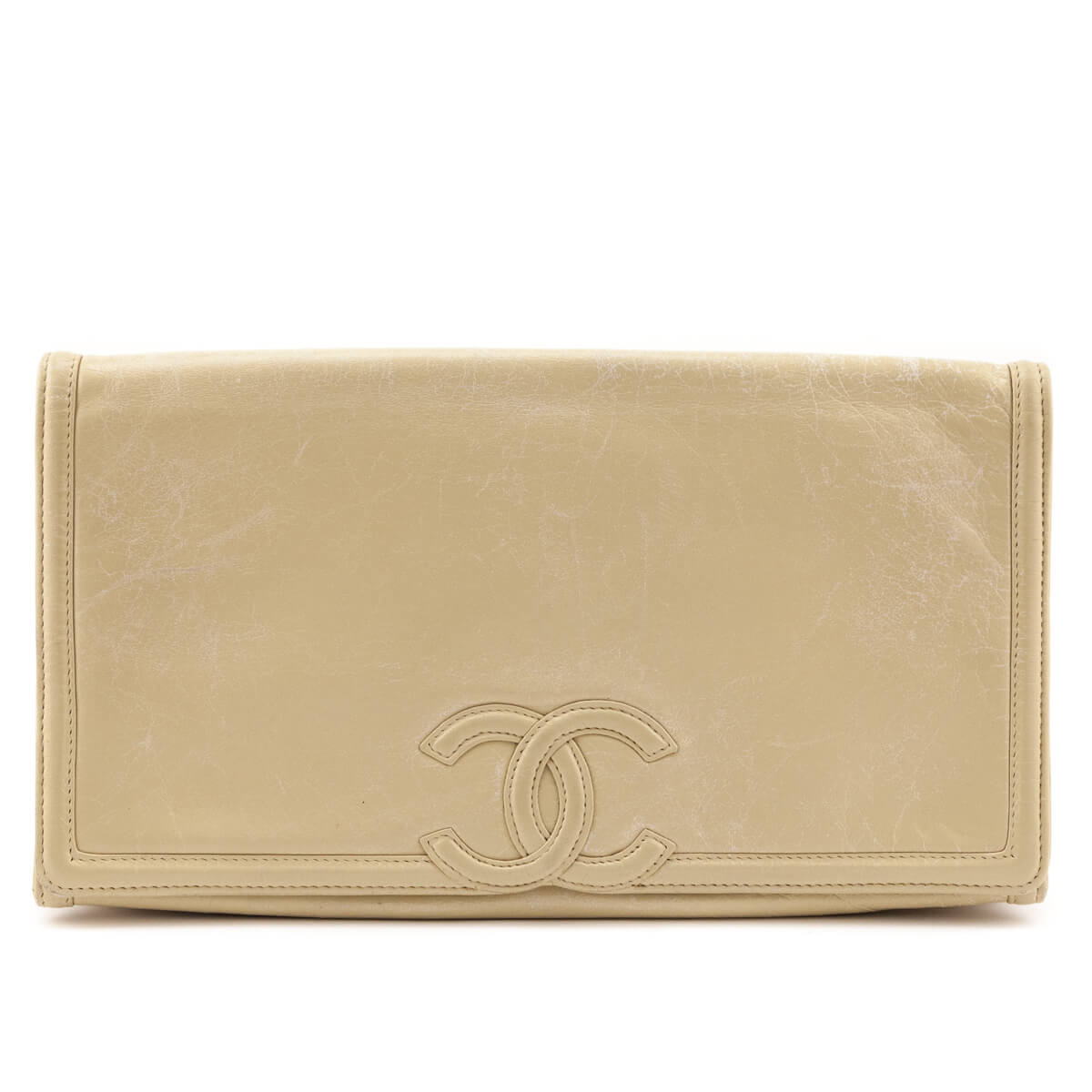 Chanel Beige Lambskin Vintage CC Clutch - Love that Bag etc - Preowned Authentic Designer Handbags Preloved Fashions