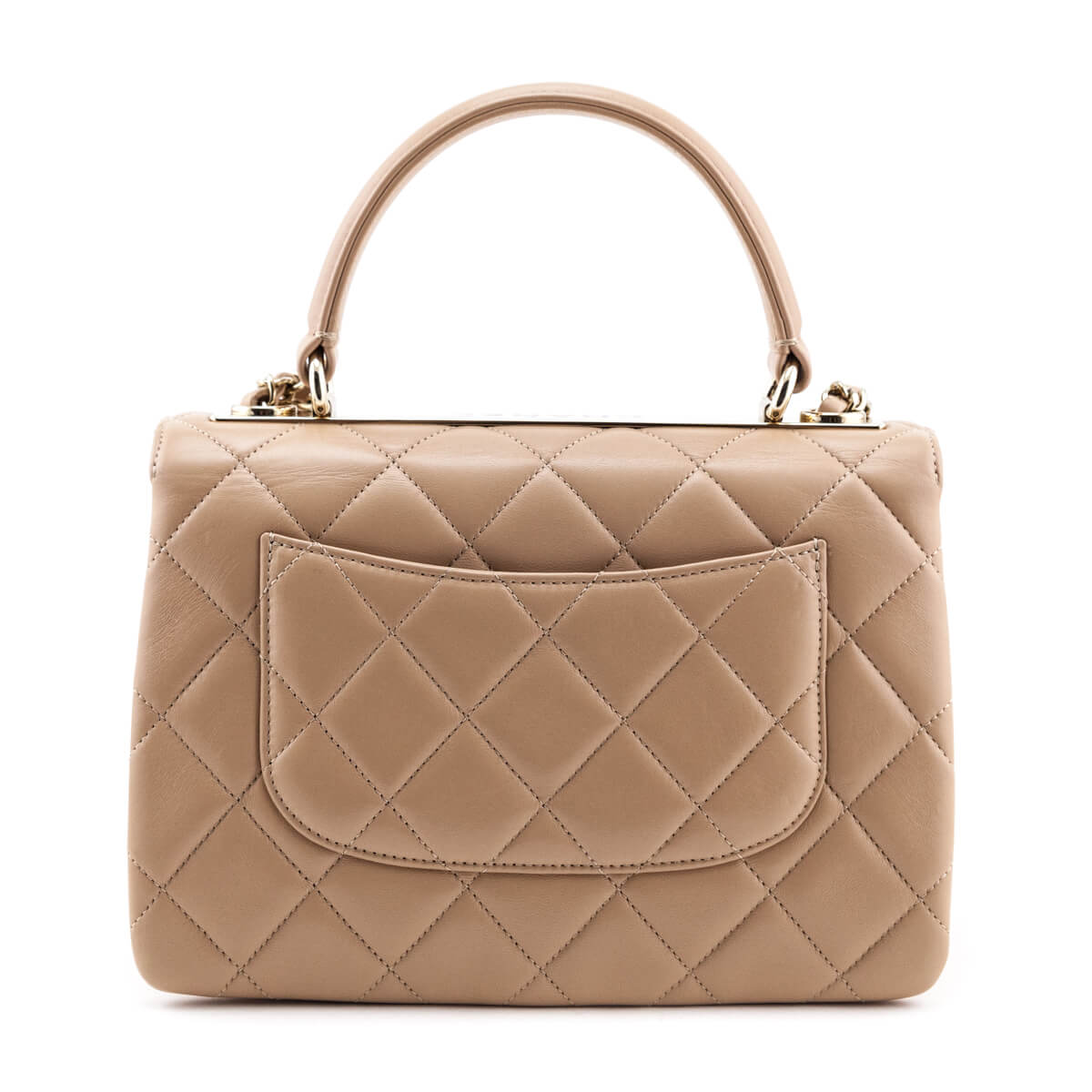 Chanel Beige Lambskin Small Trendy CC Top Handle Flap Bag - Love that Bag etc - Preowned Authentic Designer Handbags Preloved Fashions