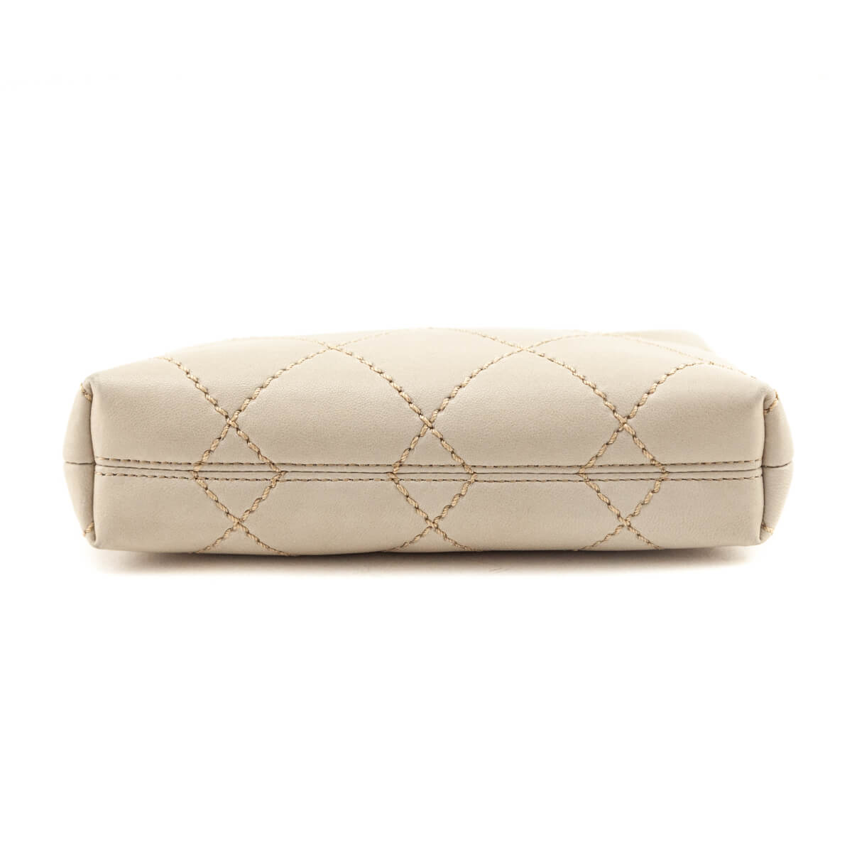Chanel Beige Lambskin Surpique Stitch Pochette - Love that Bag etc - Preowned Authentic Designer Handbags Preloved Fashions