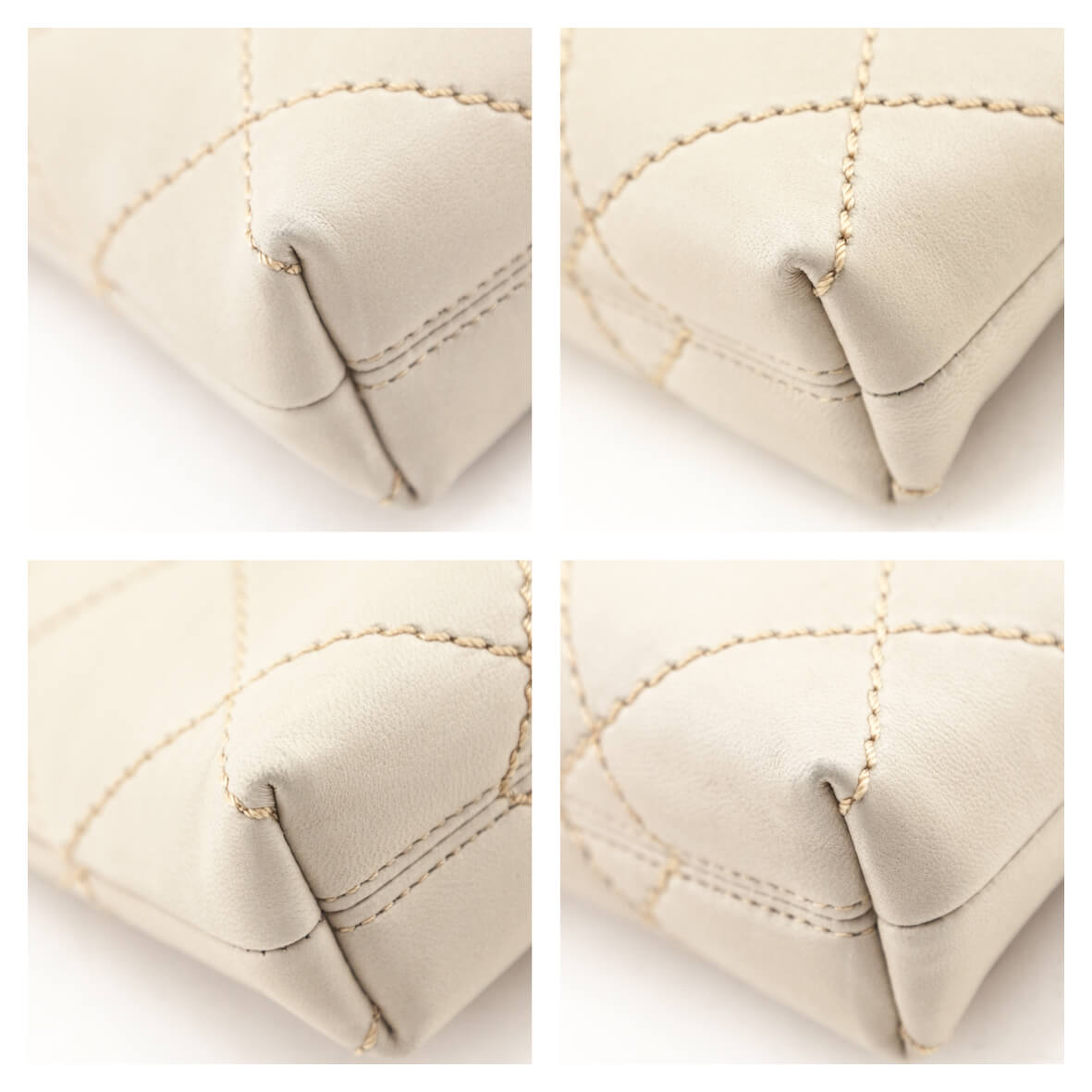 Chanel Beige Lambskin Surpique Stitch Pochette - Love that Bag etc - Preowned Authentic Designer Handbags Preloved Fashions