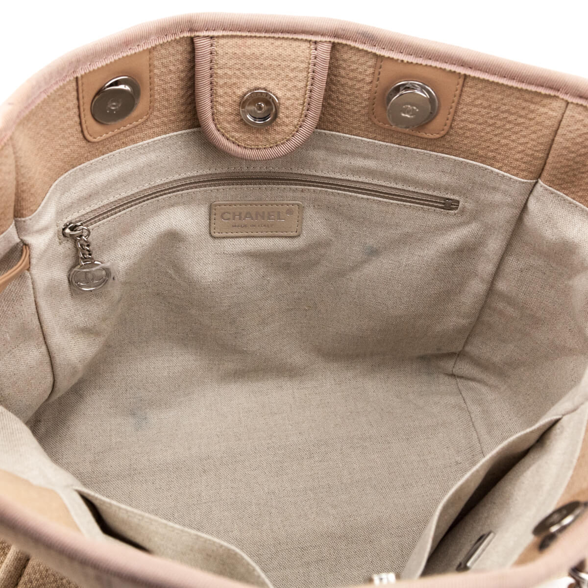 Chanel Beige Mixed Fibers Small Deauville Tote - Love that Bag etc - Preowned Authentic Designer Handbags Preloved Fashions