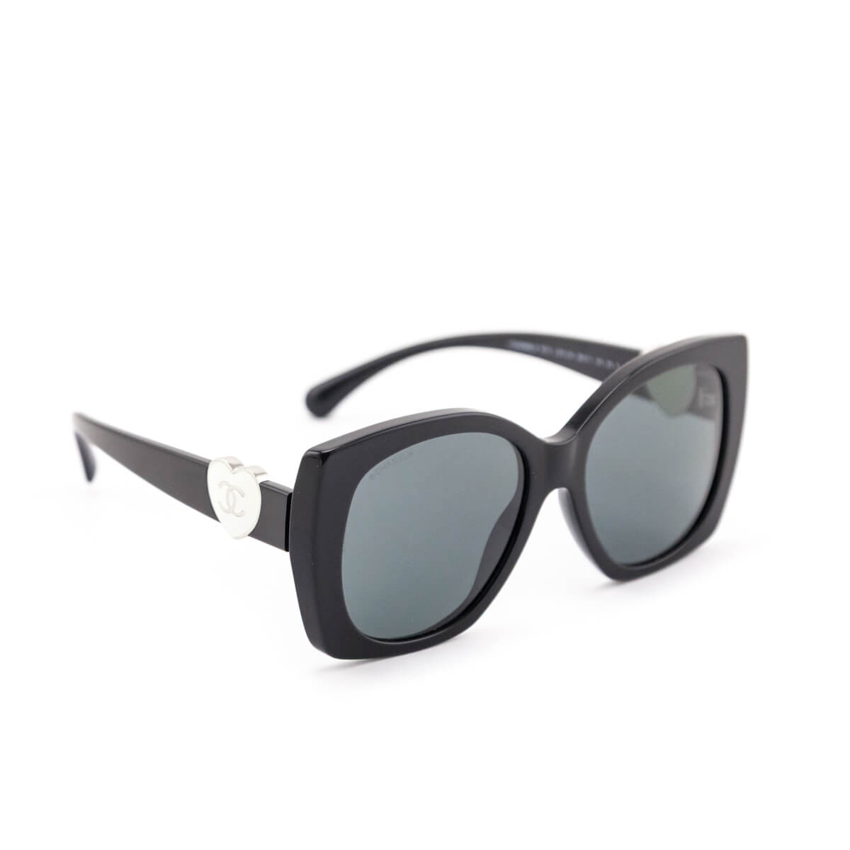 Chanel Black Acetate 5519 Square CC Heart Sunglasses - Love that Bag etc - Preowned Authentic Designer Handbags Preloved Fashions