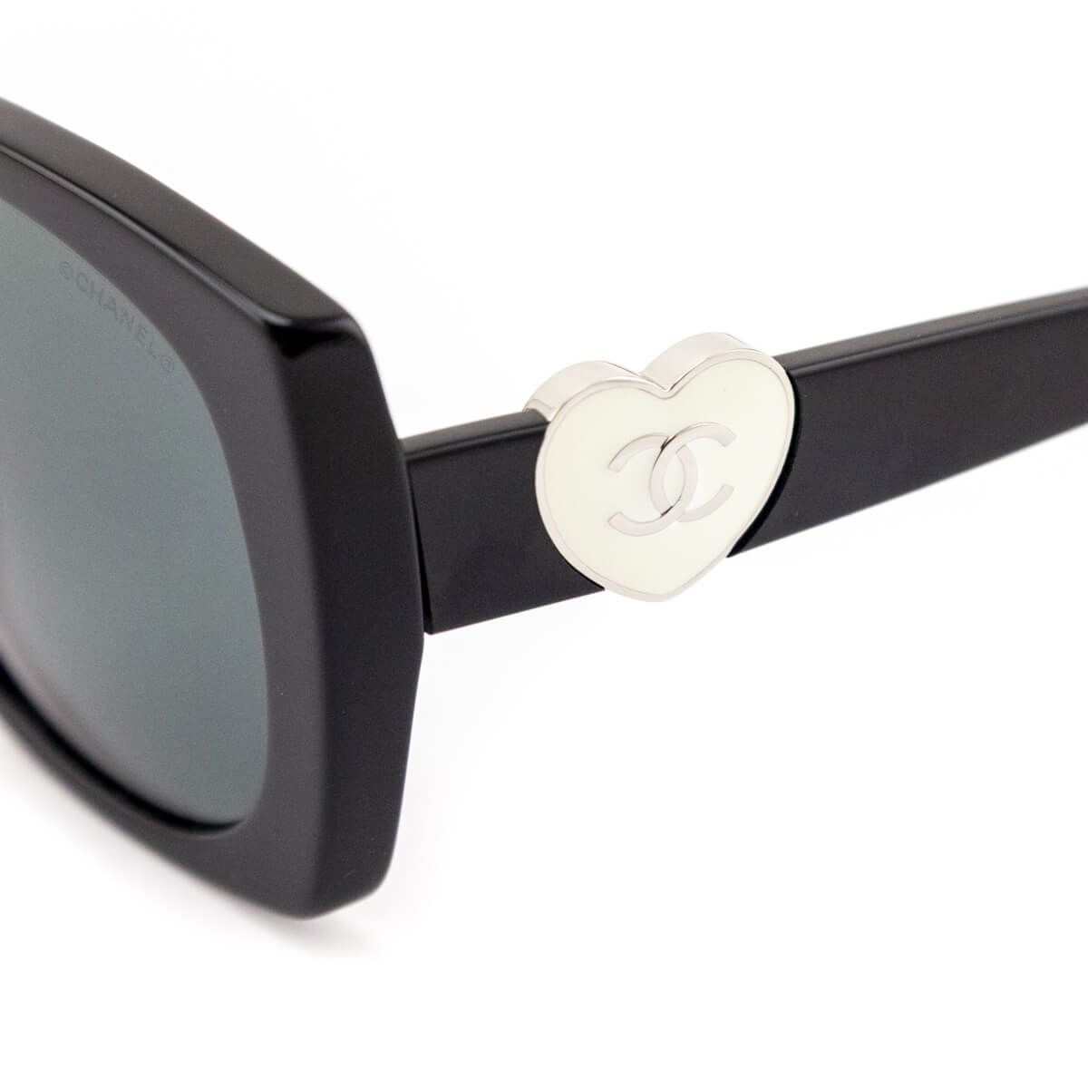Chanel Black Acetate 5519 Square CC Heart Sunglasses - Love that Bag etc - Preowned Authentic Designer Handbags Preloved Fashions
