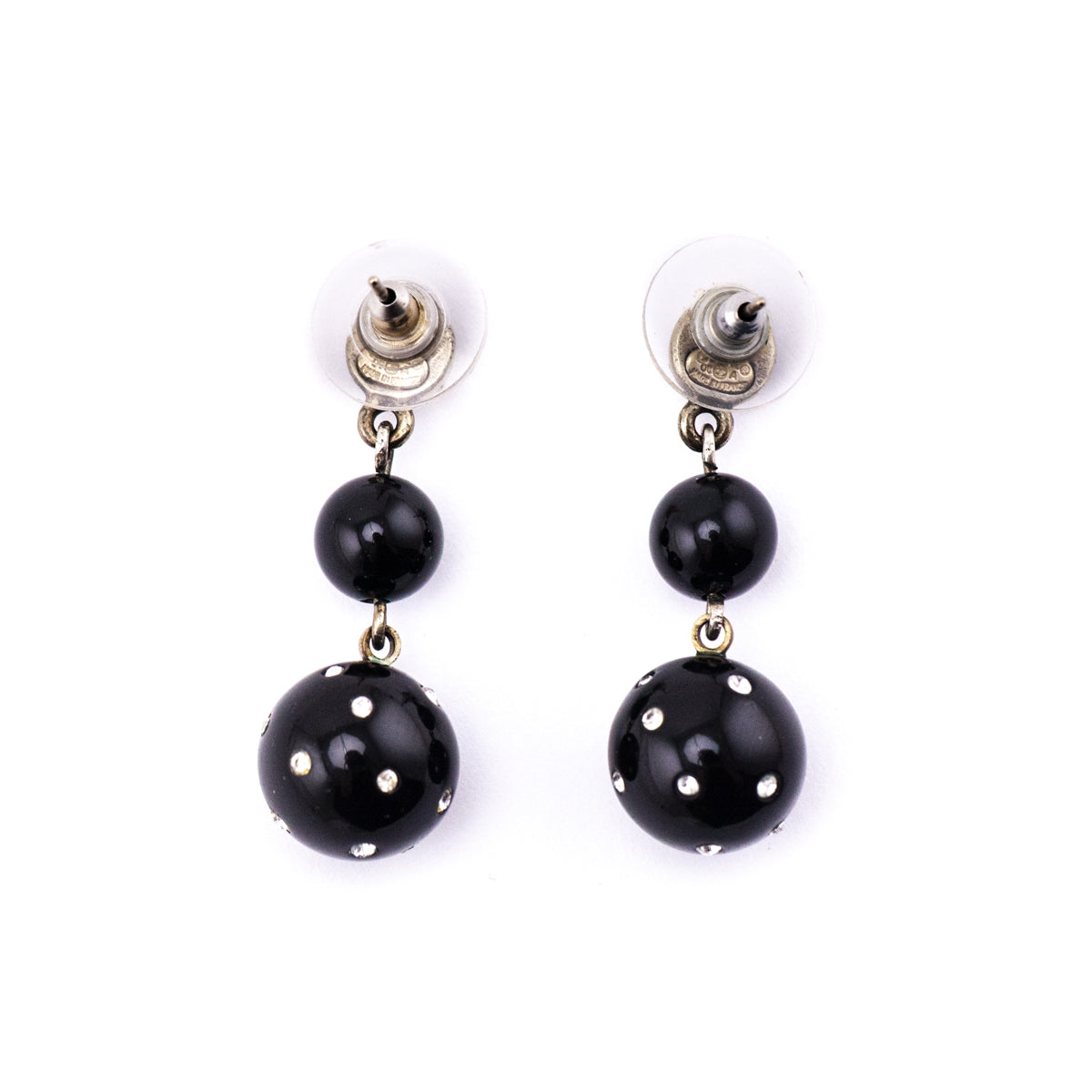 Chanel Black Blead Crystal 2008 CC Drop Earrings - Love that Bag etc - Preowned Authentic Designer Handbags Preloved Fashions