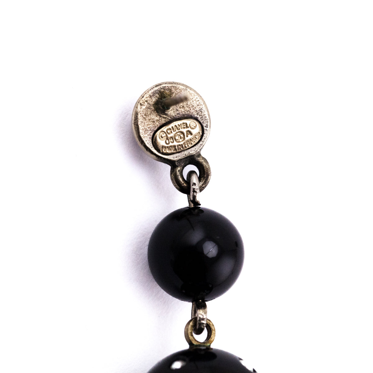 Chanel Black Blead Crystal 2008 CC Drop Earrings - Love that Bag etc - Preowned Authentic Designer Handbags Preloved Fashions