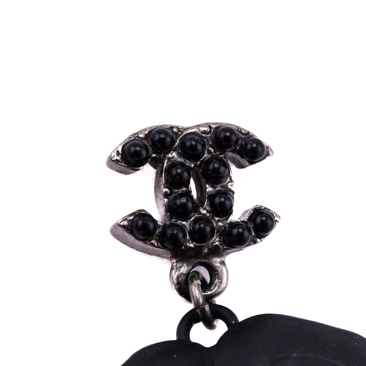 Chanel Black Camellia CC 2009 Drop Earrings - Love that Bag etc - Preowned Authentic Designer Handbags Preloved Fashions