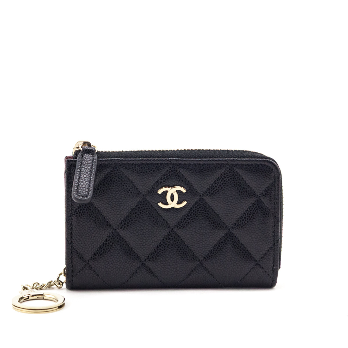 Chanel Black Caviar Quilted Zipped Key Holder Case - Love that Bag etc - Preowned Authentic Designer Handbags Preloved Fashions