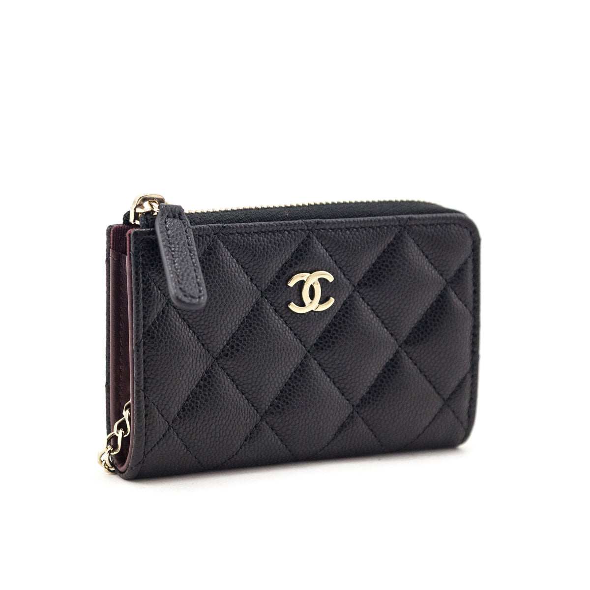 Chanel Black Caviar Quilted Zipped Key Holder Case - Love that Bag etc - Preowned Authentic Designer Handbags Preloved Fashions