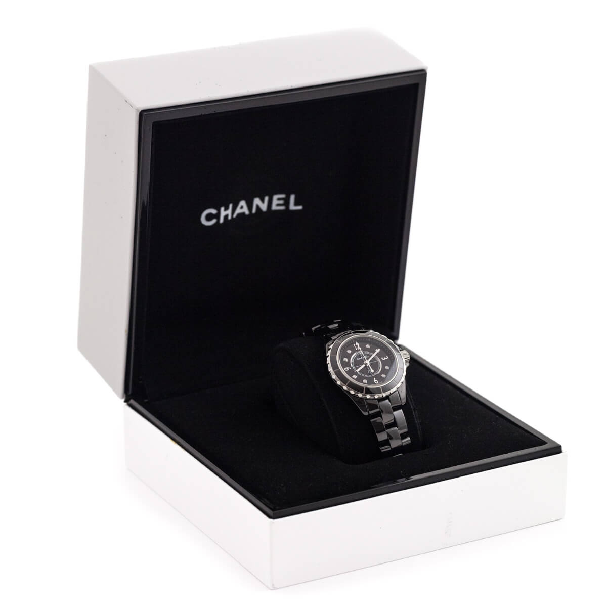 Chanel Black Ceramic Diamonds J12 29mm Watch - Love that Bag etc - Preowned Authentic Designer Handbags Preloved Fashions