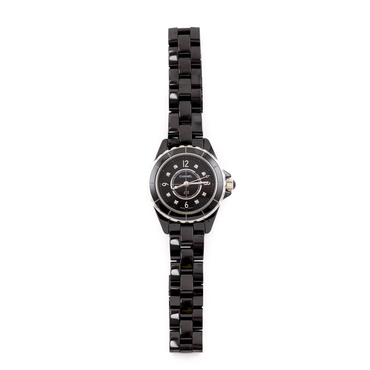 Chanel Black Ceramic Diamonds J12 29mm Watch - Love that Bag etc - Preowned Authentic Designer Handbags Preloved Fashions