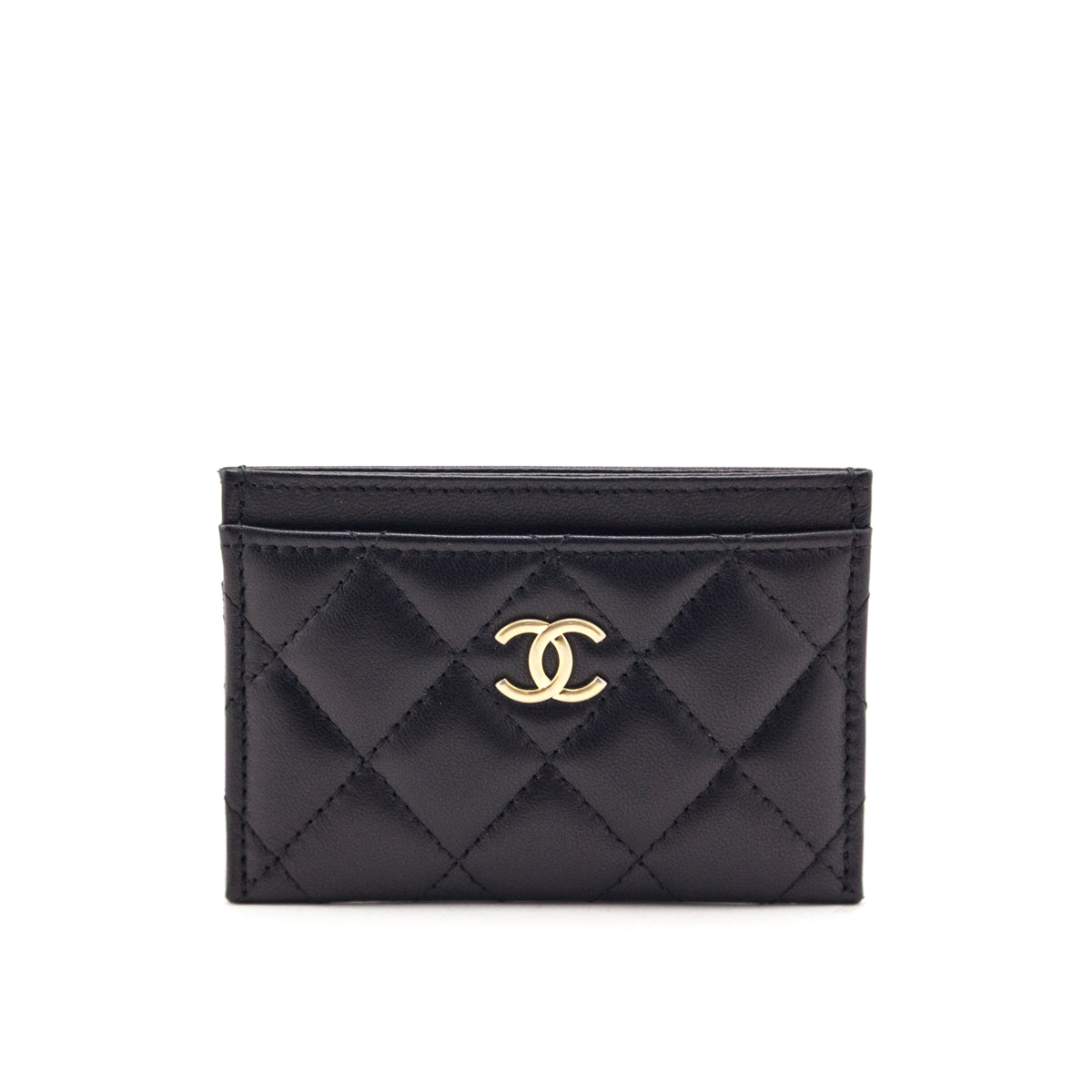 Chanel Black Lambskin Quilted Card Holder - Love that Bag etc - Preowned Authentic Designer Handbags Preloved Fashions