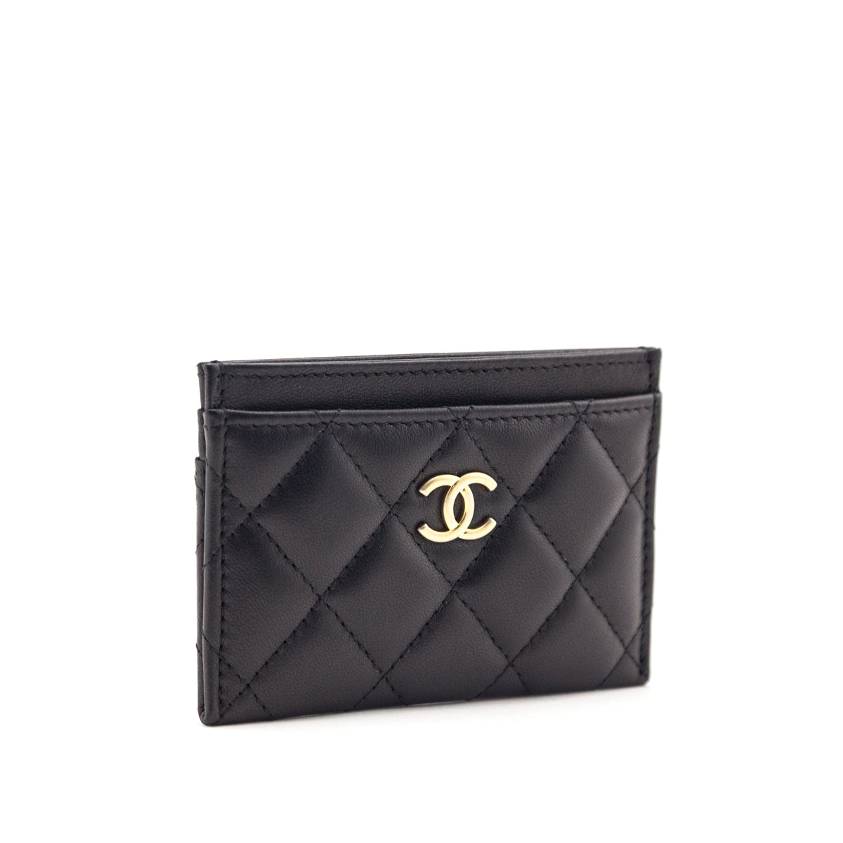 Chanel Black Lambskin Quilted Card Holder - Love that Bag etc - Preowned Authentic Designer Handbags Preloved Fashions