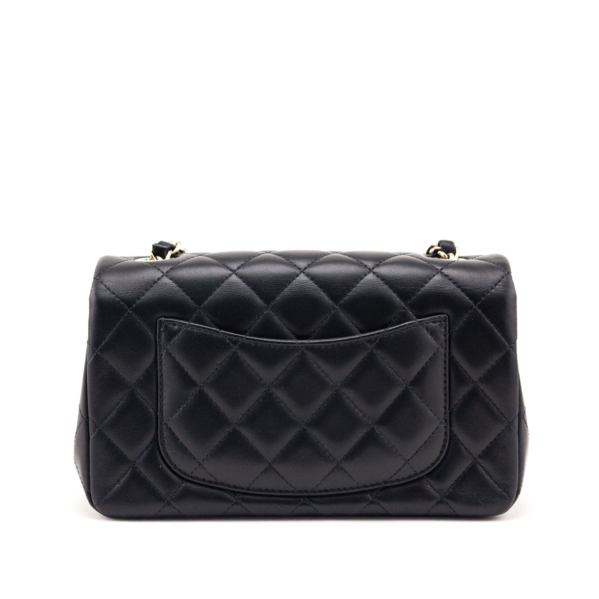 Chanel Black Lambskin Quilted Mini Rectangular Flap