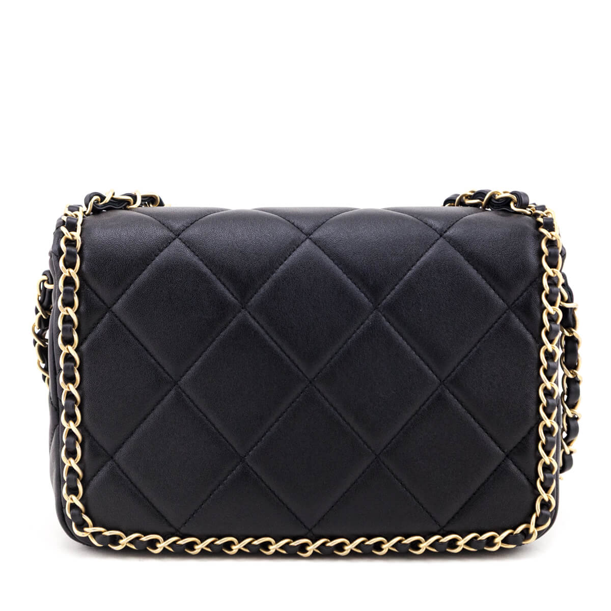 Chanel Black Lambskin Quilted Small Chain Around Flap Bag - Love that Bag etc - Preowned Authentic Designer Handbags Preloved Fashions