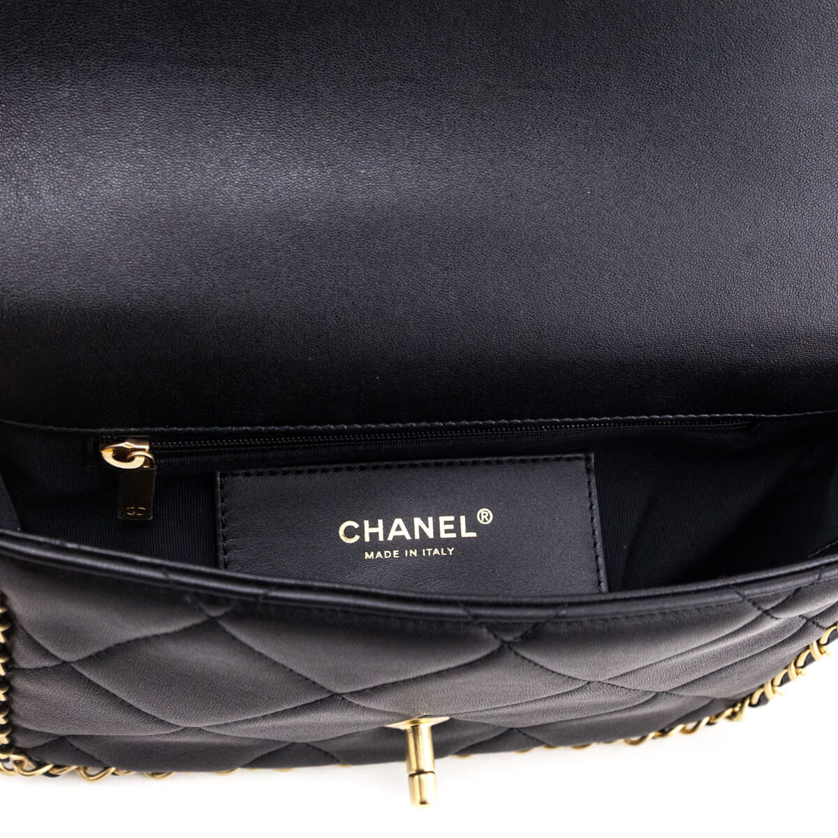 Chanel Black Lambskin Quilted Small Chain Around Flap Bag - Love that Bag etc - Preowned Authentic Designer Handbags Preloved Fashions