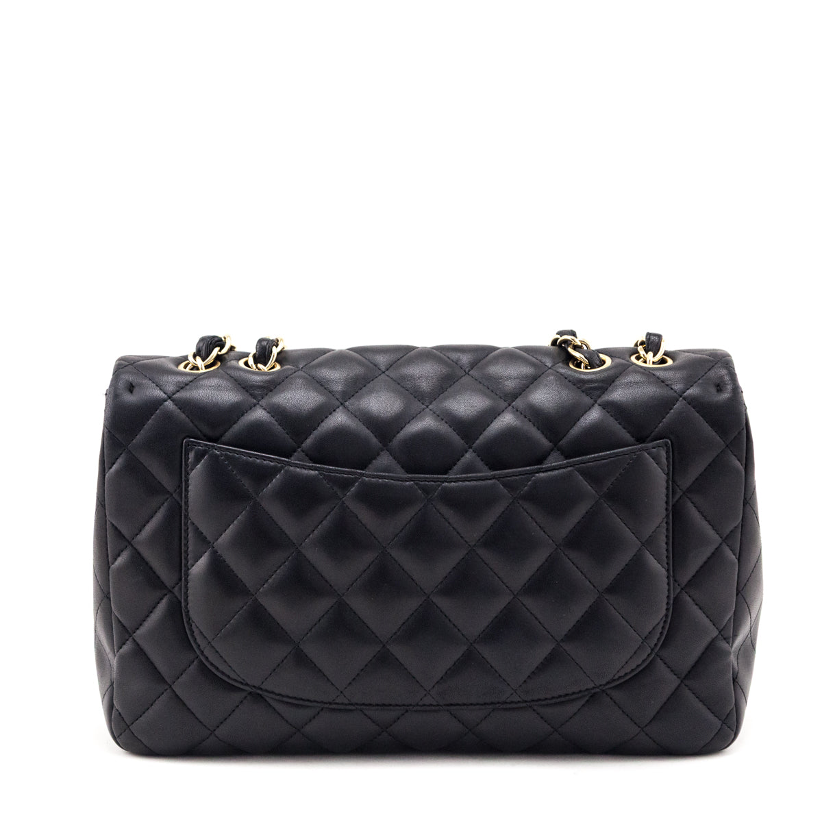 Chanel Black Quilted Lambskin Jumbo Single Flap Bag - Love that Bag etc - Preowned Authentic Designer Handbags Preloved Fashions