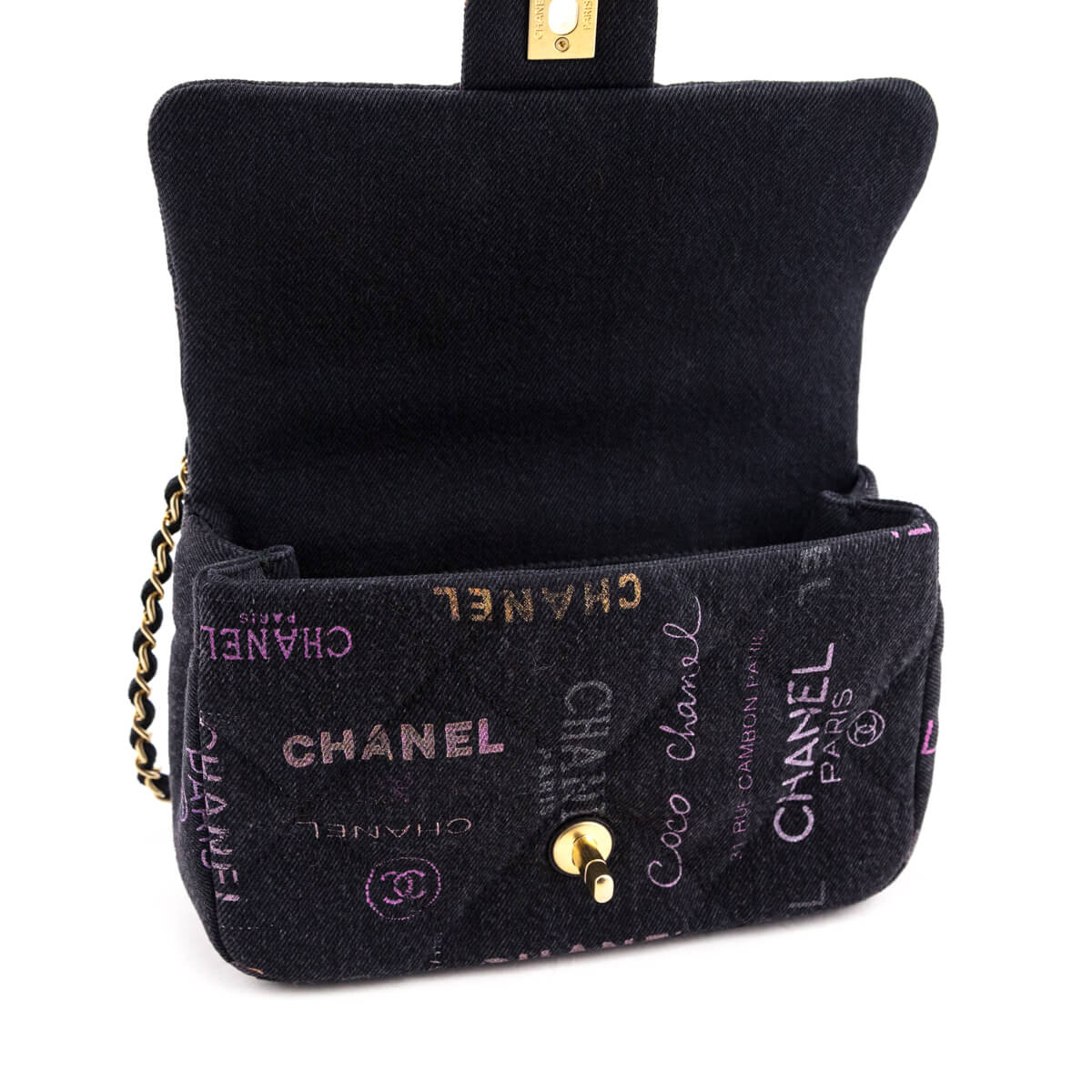 Chanel Black Quilted Small Denim Mood Rectangular Flap Bag - Love that Bag etc - Preowned Authentic Designer Handbags Preloved Fashions
