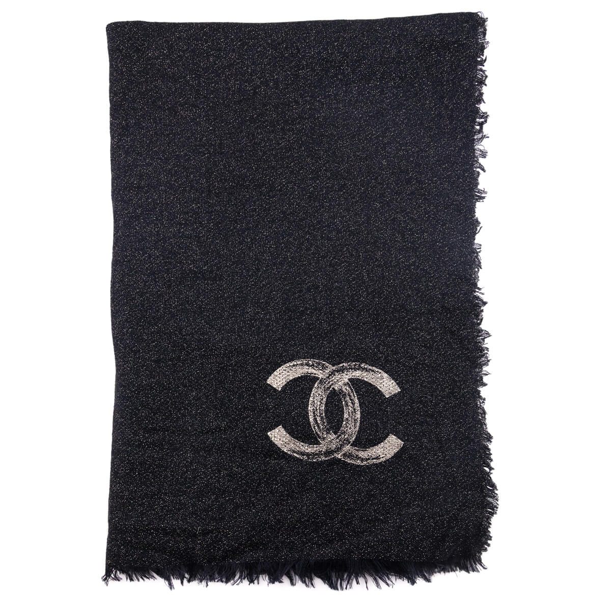 Chanel Black Gold Cashmere Blend CC Scarf - Love that Bag etc - Preowned Authentic Designer Handbags Preloved Fashions