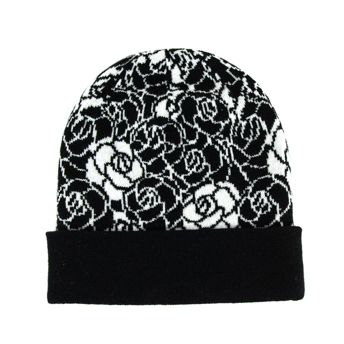 Chanel Black White Cashmere Camellia Beanie - Love that Bag etc - Preowned Authentic Designer Handbags Preloved Fashions